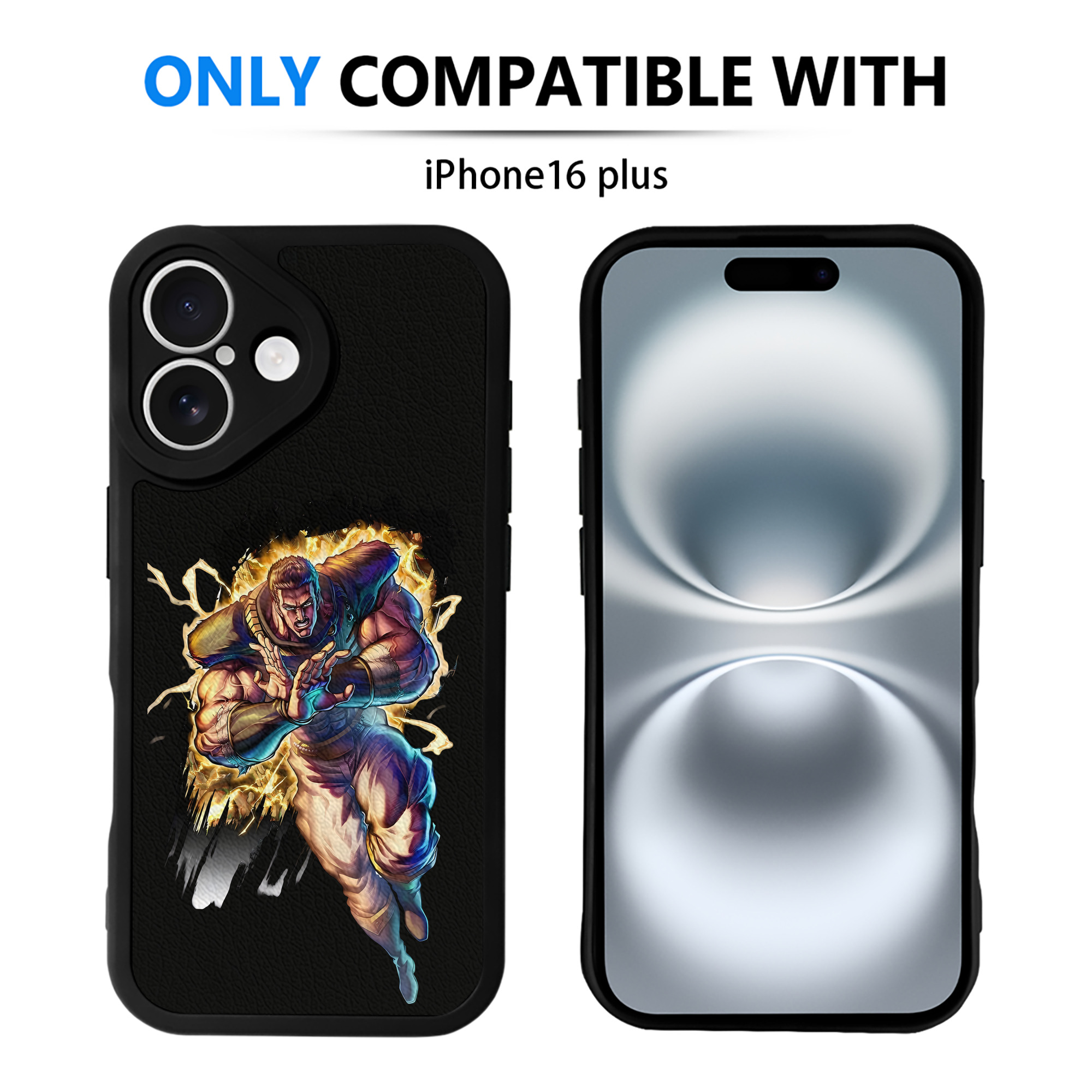 （画像用） 北斗の拳 Fist of the North Star 【iPhone 16シリーズ対応】シリコンスマホケース（レザー調） 材質：シリコン